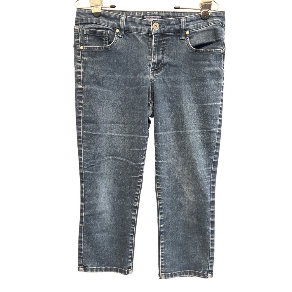 Bandalino Womens Blue Denim‎ Capri Jeans Embellished Pockets Size 8